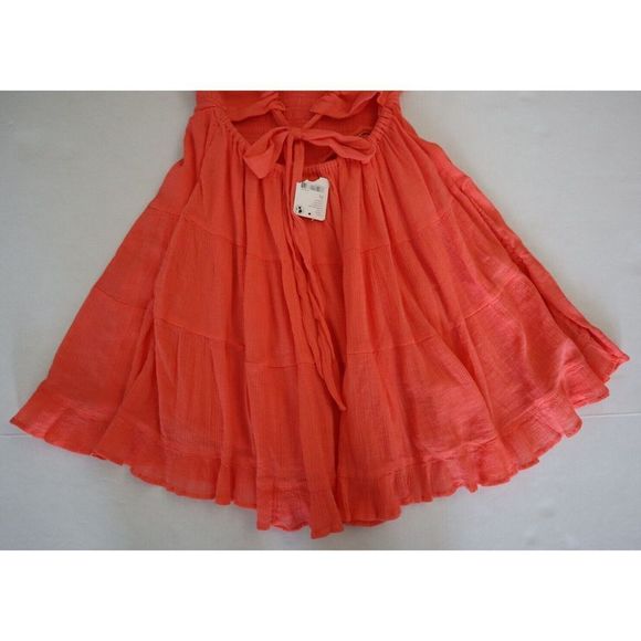 Free People OB1674071 Women Sz XS Pink Perfect Day Cotton Tiered Mini Dress - Picture 14 of 15